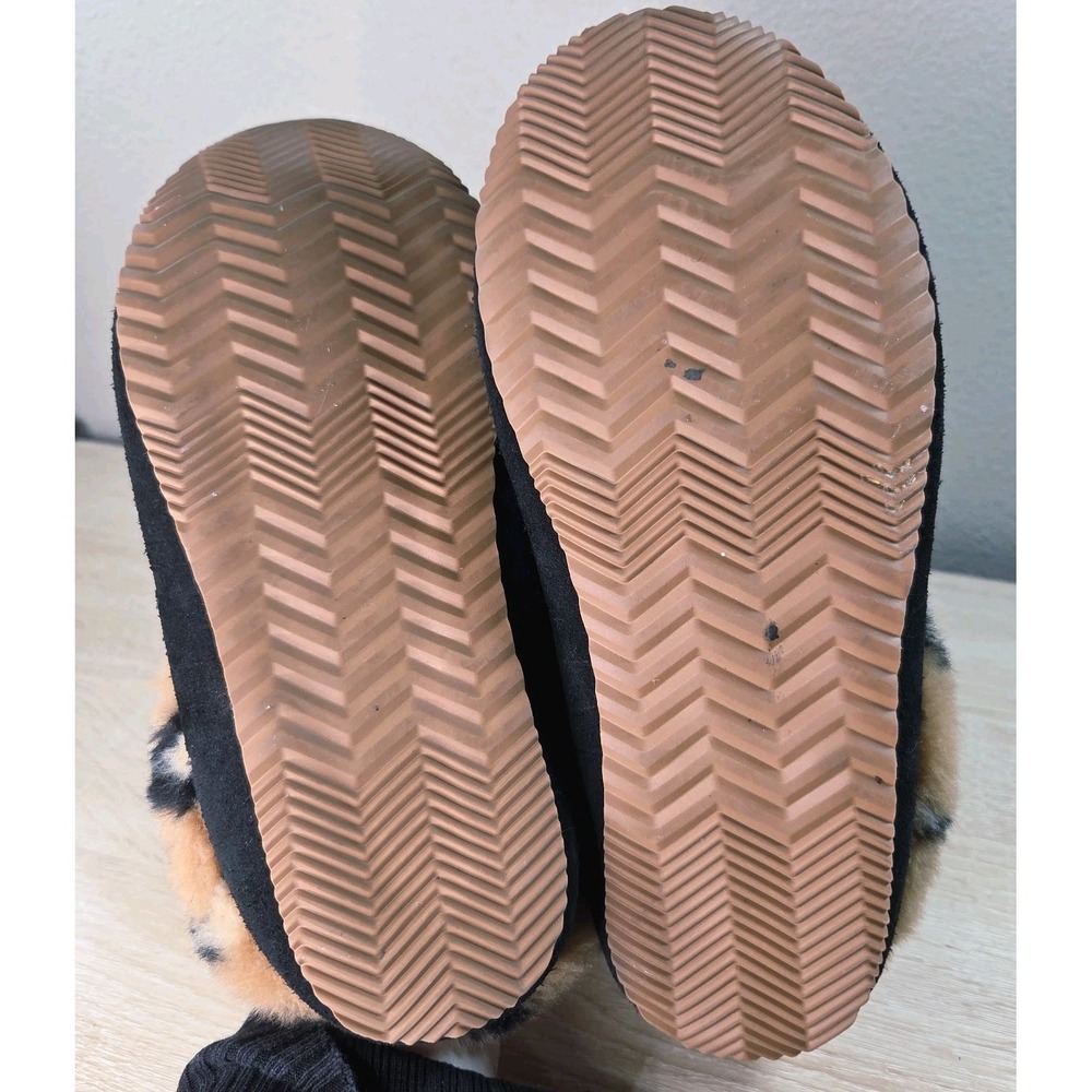 Sorel Leopard Sherpa Slipper Shoes Women's 7 Black Suede Indoor Outdoor House... - Picture 6 of 6